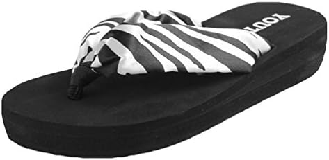 Yiiquan Women Flip Flop Bohemia Clip Toe Sandals Flat Summer Shoes Zebra M(CN 37)