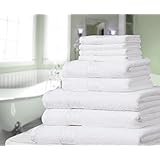 Knightsbridge Juego de 9 toallas 100% algodón egipcio peinado 500g/m2 (White)