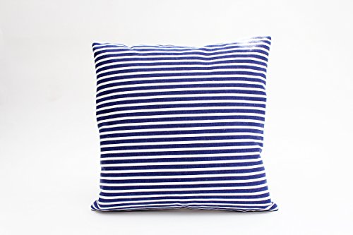 Kissenbezug Detlef 40x40cm Kissenhülle maritim Yacht Club Lounge Anker Sommer blau weiß gestreift Leinen Leinenoptik Dekokissen - 3