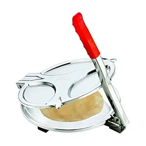 Purabelle Puri Press Machine/Roti Maker Machine/Papad Maker Manual Stainless Steel Puri poori Press Presser Maker Machine with PRE Fitted Handle, Large for Kitchen