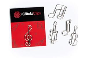 JUANWAN Set di graffette, 10 x graffette con 5 motivi musicali, come decorazione o segnalibro Paperclip S001 - Clip I Paper Clips, fermafogli o a libro, per ufficio o casa