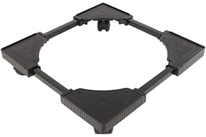 SoraChi Washing Machine Stand w/Wheels & Vibration Control-Elevates Appliance for Water Protection & Rust Prevention-Durable Plastic-Iron Construction for Front & Top Load Washers (Black Lock)
