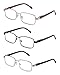 Produktbild JM Metall Rahmen Federscharnier Lesebrille 3 Paar Vintage Leser Herren +1.5 (Schwarz/Gold/Silber)