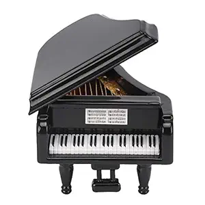 Mini Basswood Piano, Musical Instrument Christmas Ornament Fashionable Style Piano Music Box, Fine Workmanship for Birthday Christmas