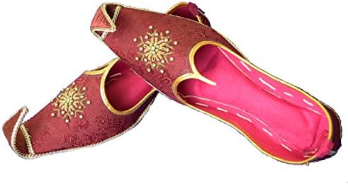 Men's Gold Khussa Shoes Punjabi Jutti Indian Ethnic Mojari Tribal Bridal Shoes J113 (7)