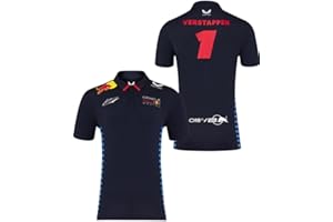 CASTORE Oracle Red Bull Racing Teamline Max Verstappen Oficjalna koszulka polo z krótkim rękawem - niebieska