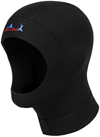 Unisex 5mm Adjustable Hood Diving Cap Scuba Snorkeling Wetsuit Dive Surfing Swimming Cap Hat for Kayak Rafting Canoe Snorkel M