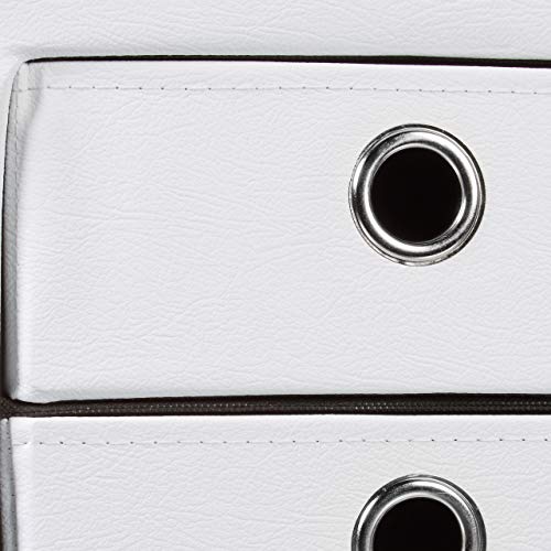 Relaxdays faltbarer Sitzhocker mit Stauraum und 2 entnehmbaren Fächern HBT ca. 38 x 38 x 38 cm Sitzwürfel aus Kunstleder zum Falten mit Aufbewahrung Ottomane mit entnehmbaren Körben Sitzhocker, weiß - 7