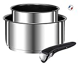Tefal -  L9408702 - Ingenio Preference Set de 2 Casseroles 16/20 Cm Anti-Adhésives Inox + Poignée Amovible Tous Feux Dont Induction