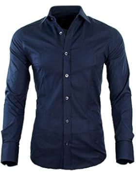 Redbridge by CIPO & BAXX Slim Fit Hemd Polo Shirt Kentkragen Polo Verschiedene Farben (2XL, Navy)