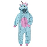 Combinaison Pyjama Licorne Animal Crazy Fille Polaire Douillet Brillant - Aigue Marine - 13 Ans