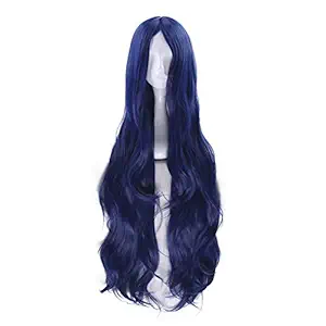 Xingwang Deep Blue: Anime 100Cm Long Deep Blue Cosplay Wig Women Girls Party Wig Heat Resistant Fiber