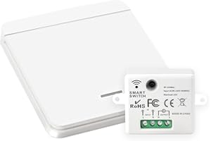 ANESTY Funkschalter Funk Lichtschalter Set, Funkschalter Licht für Lampe, Funk-Wandschalter Bis 50m Reichweite, Keine Verkabelung Erforderlich