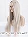 Chantiche Natural Looking Dark Roots Long Ombre Blonde Wig Straight Hair Synthetic Lace Front Wigs UK for Women Side Part Heat Resistant Fiber 22 Inches