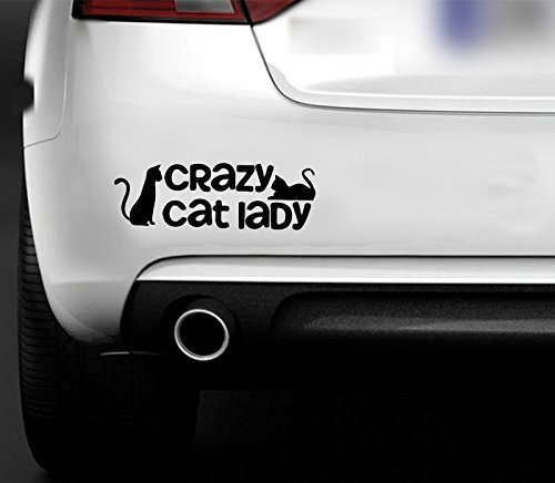 MR WHEEL TRIMS Adesivo Divertente per Auto, Furgone, Barca, Motivo: Crazy Cat Lady [Lingua Inglese]