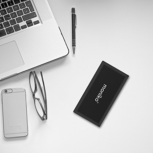 Moniko Batterie Externe 9000 mAh Chargeur Portable Universel avec C  bles Micro USB et Lightning Int  gr  s Batterie de Secours pour iPhone iPad Samsu