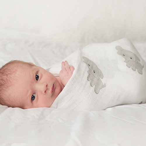 „Safarimuster“ Pucktücher aus Musselin 4er-Pack – Große Musselin-Puckdecken von CuddleBug, 120 cm x 120 cm – Beste Musselintuch aus weicher Baumwolle – Bestes Geschenk für werdende Eltern – Ideal fürs Kinderbett – Für Mädchen oder Jungen – 4 niedliche Motive – Garantie auf Lebenszeit! - 7