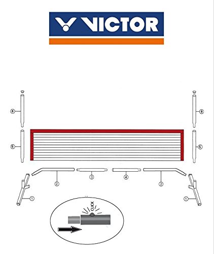VICTOR Premium Multifunktionsnetz – Badminton, Tennis, Fußballtennis uvm. – 300 cm breit; höhenverstellbar, 859/3/0 - 6