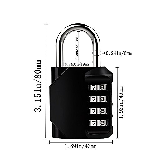 comprare on line Lucchetto a Combinazione, 2 Pack Lucchetto, 4 cifre combinazione Lucchetto,ISIYINER Sicurezza Lucchetto da viaggio, armadietto, cancello Lucchetto per Zaini, Borse, Valigie, Borse Sportive prezzo