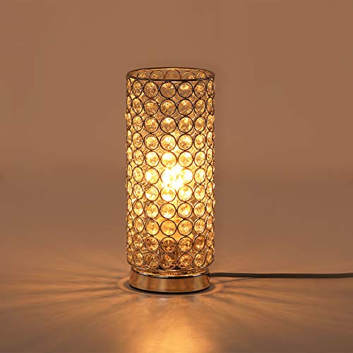Lampe de table en cristal,Fy-Light Table de nuit Décoration Lampe de bureau Design moderne Lampe de nuit avec ampoules à LED pour chambre à coucher, salon