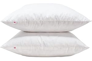 Lancashire Textiles Cushion Pads Filled With Ethically Sourced Duck Feathers Encased In Pure Cambric Cotton Cover Pack of 2-20" x 20" (50cm x 50cm) - 100% Downproof Cotton Cover - Made in UK