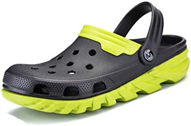 HAOYUXIANG Summer men's beach shoes slippers men's summer non-slip half drag head large size sandals slippers (Color : Dark green, Size : 41)