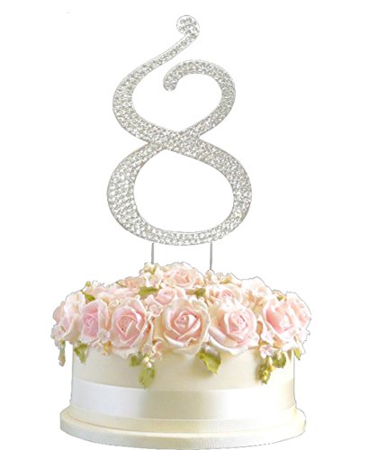 Strass Geburtstag Jahrestag Tortenaufsatz Nummer Pick 8. Diamantenform Dekoration – 8