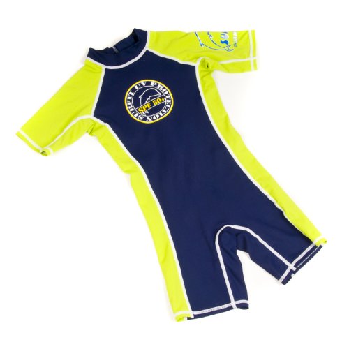 Jakabel Surfit, ad asciugatura rapida, con pantaloncino, fattore di protezione 50 +, Bambino, Navy/Lime