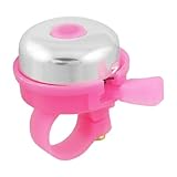TOOGOO(R) Bike Bicycle Bell Ring Round Pink Silver Tone Plastic Metal Sound Alarm
