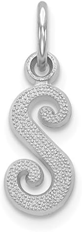 14k White Gold Casted Initialcharm Necklace Pendant Charm Initial Fine Jewellery For Women Gifts For Her