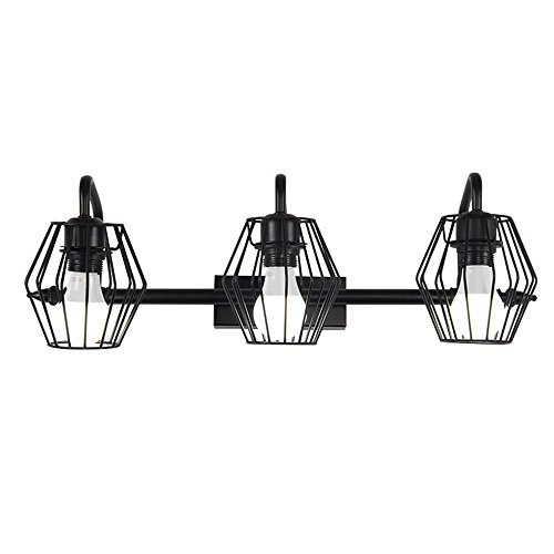 Preisvergleich Produktbild Seeksung Spiegelleuchte Badleuchte Wandleuchte, Led Schminkleuchte Badkommode Spiegelschrankleuchte Eisen Schwarz