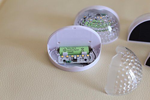 4 Stück LED Solarleuchte 6LEDs Wandleuchten Wasserdicht Gartenleuchte, Solar Außenleuchte, Wandleuchte fürGarten, Zaun, Garten, Garten Deko, Garage, Treppe usw. (Warmweiß) - 7