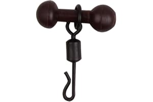 SquarezhenBo 20Pcs Brown Carp Fishing Tackle t Chod Beads Rolling Quick Change Swivels Tackle for Heli Carp Fishing,Fishing