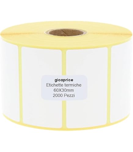 Etichette Termiche Adesive 80x40 Mm, 3 Rotoli Da 2250 Pezzi, Compatibili Zebra GK420T, Per Spedizioni E Codici A Barre