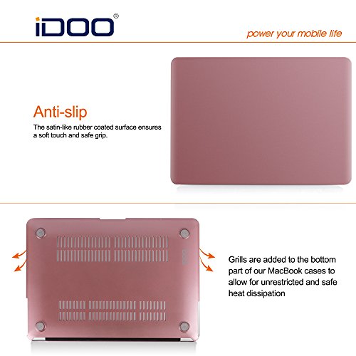 iDOO MacBook Schutzhülle / Hard Case Cover Laptop Hülle [Für MacBook Air 13 Zoll: A1369/A1466] – matt, Rosa Gold - 3