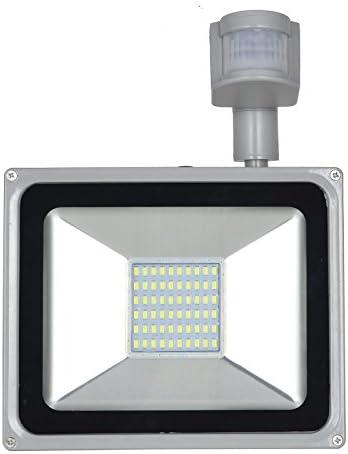 Himanjie 50W LED Motion Sensor Outdoor Floodlight, Cold White(6000-6500K), Bright PIR Wall Lighting, Waterproof IP65, AC 200-240V Security Lights, Landscape Spotlights, for Gardens, Yards, Road, Rooftops, Factorys, Billboards