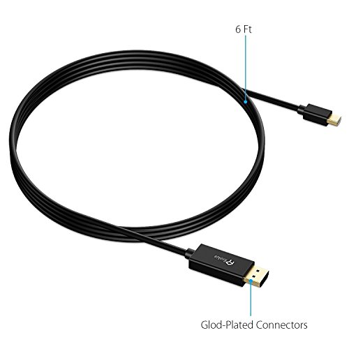Mini DP auf HDMI Kabel, Rankie 1.8m Vergoldet MiniDP DisplayPort (Thunderbolt™ Port Kompatibel) to HDMI Kabel HDTV Cable (Schwarz) – R1101 - 4