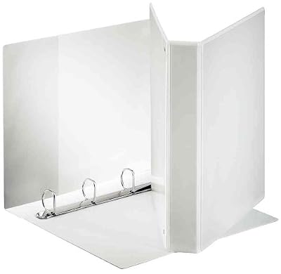 Esselte 55293 Classeur à anneaux personnalisable A4 Maxi Capacité de 280 feuilles Carton recouvert de polypropylène 4 anneaux Blanc