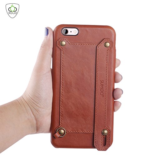 iPhone 6 Plus/iPhone 6S Plus Lederhülle Brieftasche , XGUO Dünne Leder Tasche mit Stand Halter Kreditkarten Steckplätze Für iPhone 6 Plus/iPhone 6S Plus optimale Einhandbedienung Hülle(Braun,iPhone 6 Plus/iPhone 6S Plus) - 2