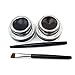 VONISA Waterproof 2 in 1 Gel Eyeliner Set-Beauty Cosmetics Make Up Long-lasting Shadow Wear Gel Cream Eye Liners Brown and Black with Makeup Eyebrow Brush Kit + Cat Shaping Eye Liner Stencils