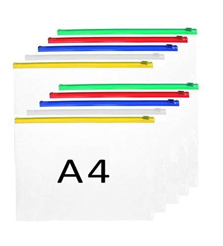Carpetas de plástico transparente, tamaño A5, A4, con cremallera, 10 unidades, color A4-Clear-10PCS
