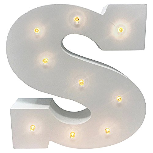 Preisvergleich Produktbild Gemini Mall® mit Buchstaben, mit Deko-Buchstaben aus Holz, mit Buchstaben – batteriebetrieben – mit einem S