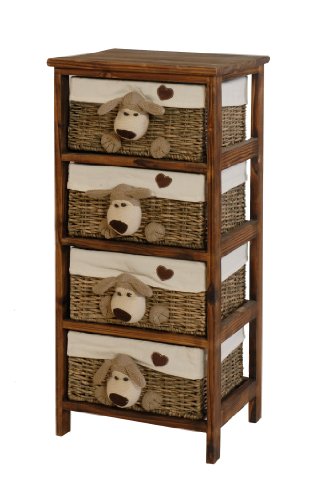 Chest of Drawers lovely dog / Children's Shelving Unit / Schubregal in Brown Colour, Free Shipping within Germany