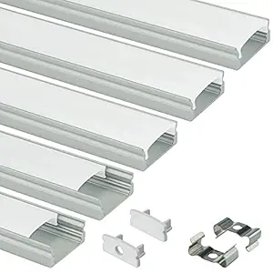 VEEKAYLIGHT Aluminium Profile for LED Light(Metallic) - Set of 5