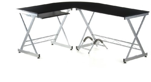 hjh OFFICE 673890 Eckschreibtisch EASY GO graphite / Silber mit Tastaturauszug hjh OFFICE 673890 Eckschreibtisch EASY GO graphite / Silber mit Tastaturauszug