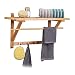 Produktbild Relaxdays Wandgarderobe Bambus, Hutablage und Kleiderstange, Handtuchhalter mit Hakenleiste HBT 35 x 60 x 30 cm, natur