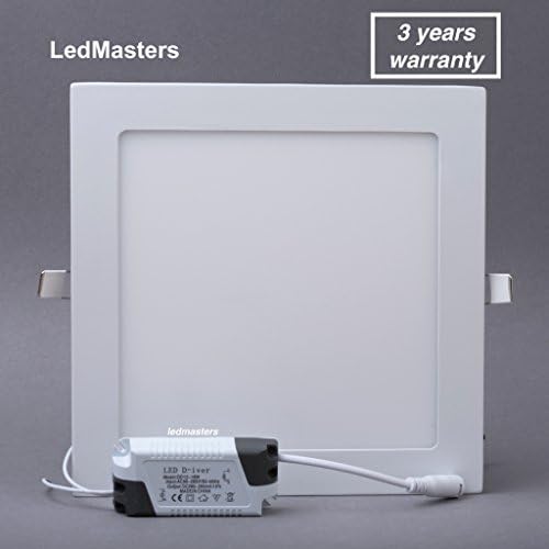 15w LED Slim Ceiling Panel Light Reccessed Downlight Cold Square White 6000-6500k (15w Square Cold White)