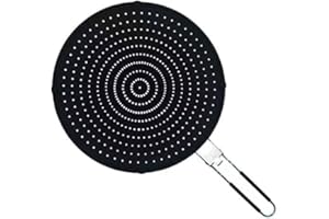 GIMIRO Silicone Spray Screen Multi-Use Splash Guard with Foldable Handle for Cooking, Thermal Oil Splash Protection, Filter, Heat Insulation Cooling Pad, High Heat Resistant Oil Splash Guard