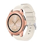 Colorful Armband für Samsung Galaxy Watch 42mm, Silikon Ersatz Uhrenarmband Einstellbar Armband Replacement Wechselarmband Sport Watch Band für Samsung Galaxy Watch 42mm (Beige)