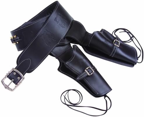 PU Leather Holster Colt Belt Two Colts 24 Cartridges. Hallmarked Black